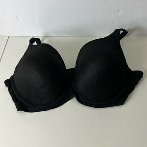 No Boundaries Black All Over Floral Lace Push Up Bra Women’s 38DD